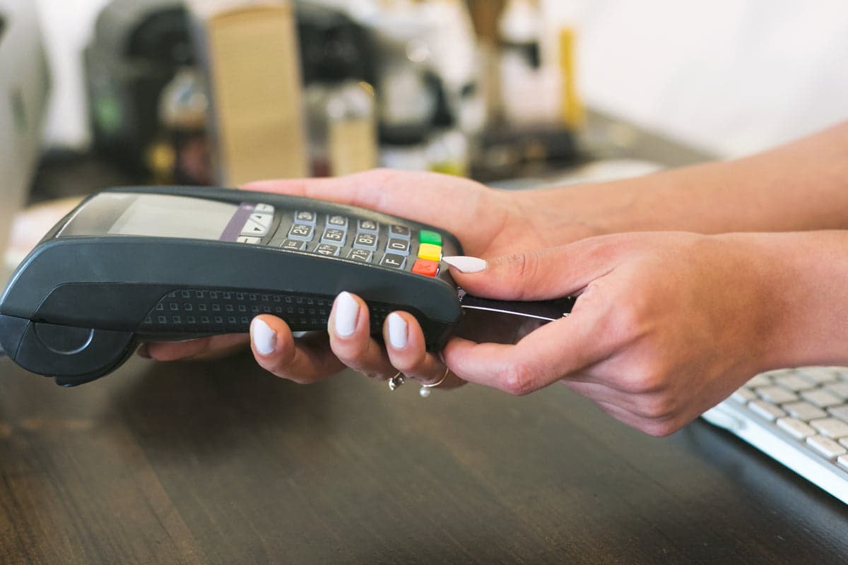 Card reader payment at a counter